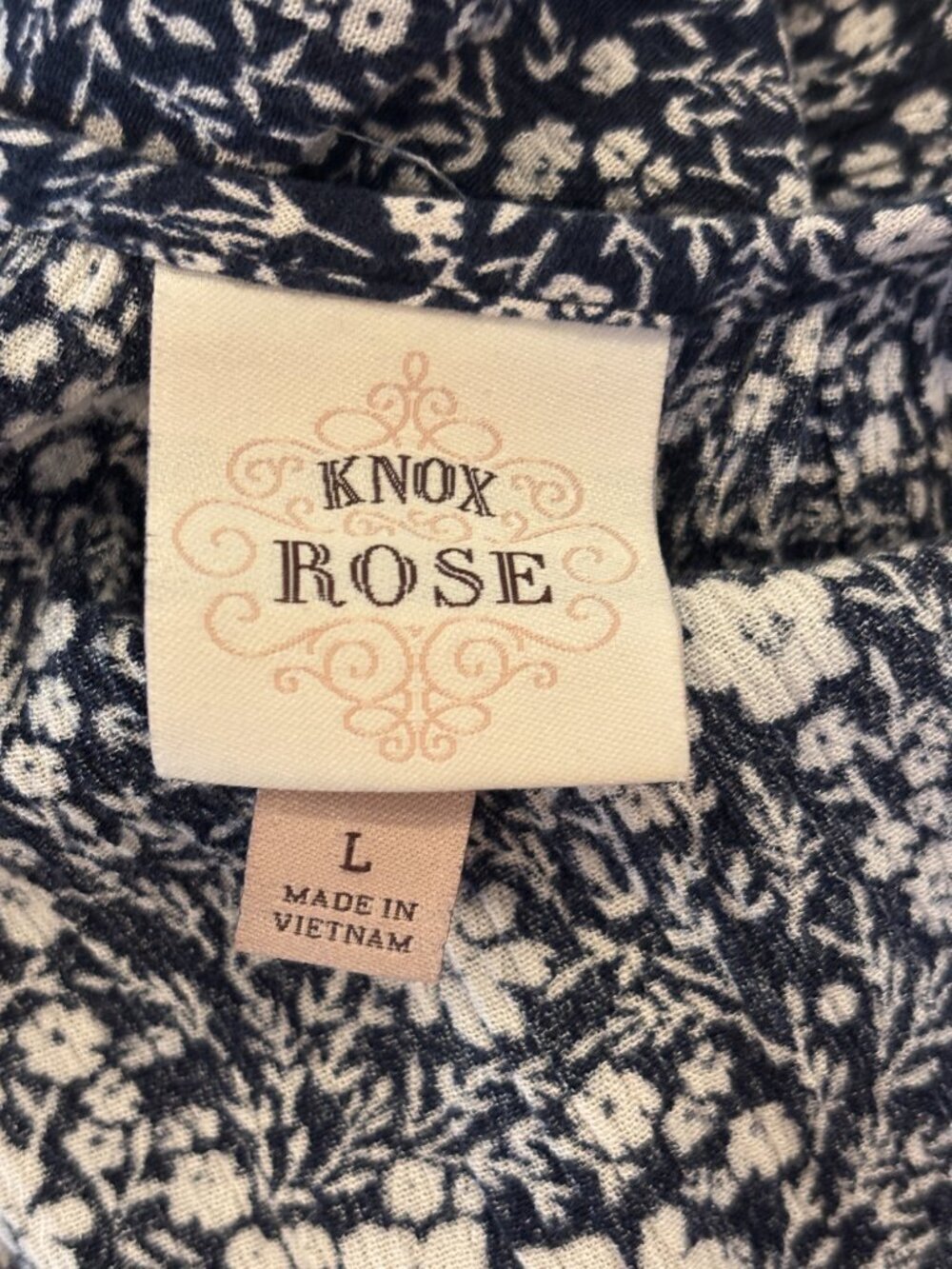 Knox Rose Tiered Flutter Sleeve Midi Dress | Navy Floral | Size L - Picture 4 of 6